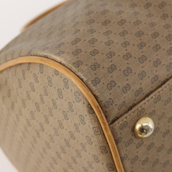 GUCCI Micro GG Supreme Boston Bag PVC Beige Gold Auth 177515