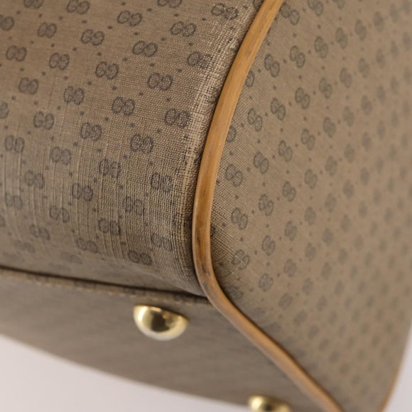 GUCCI Micro GG Supreme Boston Bag PVC Beige Gold Auth 177515