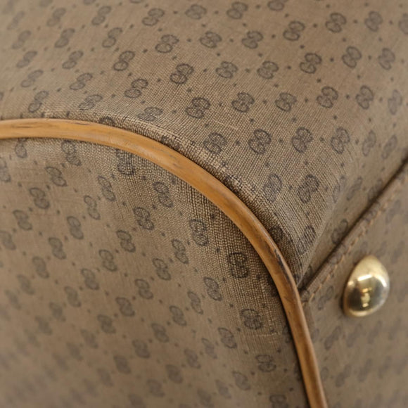 GUCCI Micro GG Supreme Boston Bag PVC Beige Gold Auth 177515
