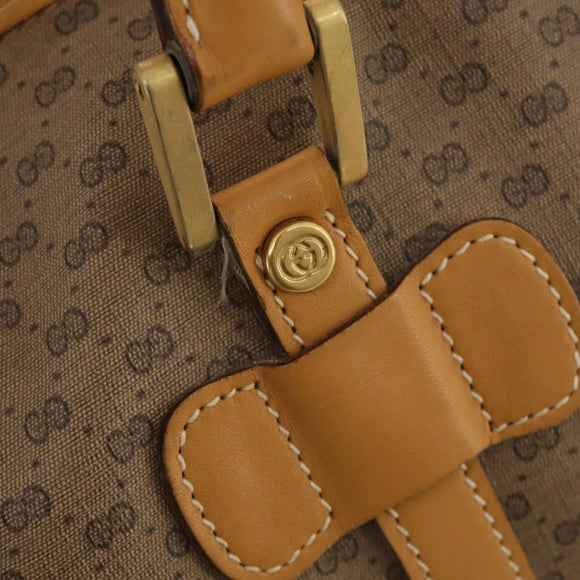 GUCCI Micro GG Supreme Boston Bag PVC Beige Gold Auth 177515