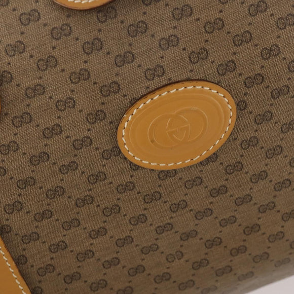 GUCCI Micro GG Supreme Boston Bag PVC Beige Gold Auth 177515
