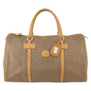 GUCCI Micro GG Supreme Boston Bag PVC Beige Gold Auth 177515-2