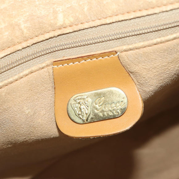 GUCCI Micro GG Supreme Boston Bag PVC Beige Gold Auth 177515