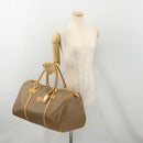 GUCCI Micro GG Supreme Boston Bag PVC Beige Gold Auth 177515-25