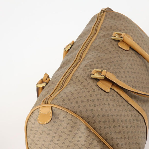 GUCCI Micro GG Supreme Boston Bag PVC Beige Gold Auth 177515