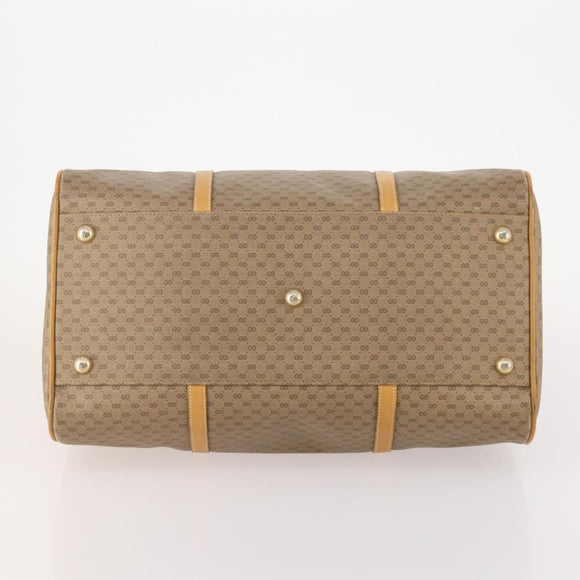 GUCCI Micro GG Supreme Boston Bag PVC Beige Gold Auth 177515