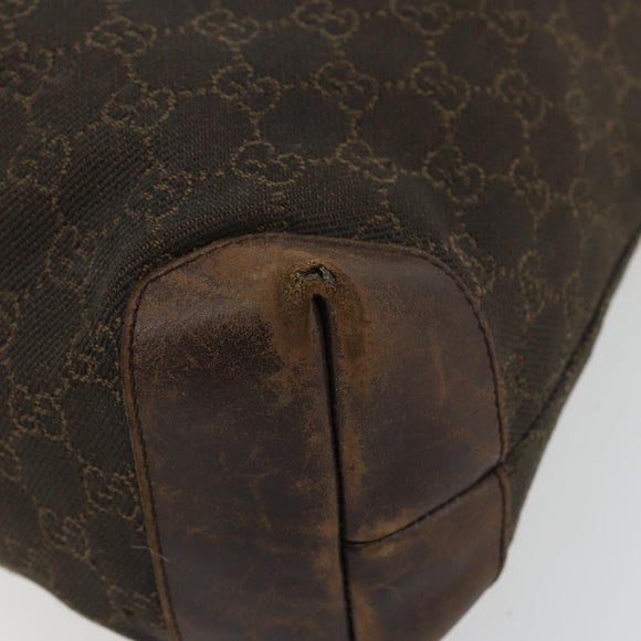 GUCCI GG Canvas Tote Bag Brown Silver 28892 Auth 177516