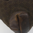 GUCCI GG Canvas Tote Bag Brown Silver 28892 Auth 177516-14