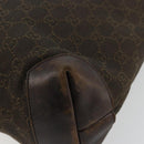 GUCCI GG Canvas Tote Bag Brown Silver 28892 Auth 177516-15