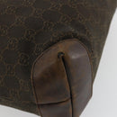 GUCCI GG Canvas Tote Bag Brown Silver 28892 Auth 177516-16