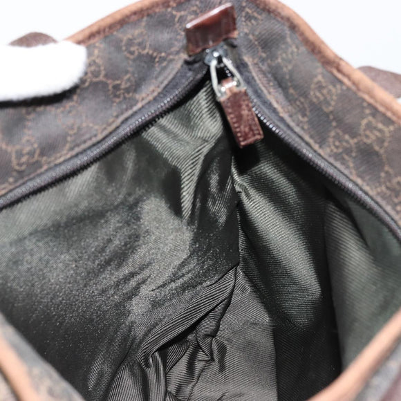 GUCCI GG Canvas Tote Bag Brown Silver 28892 Auth 177516