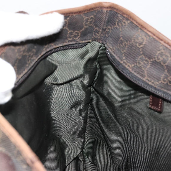 GUCCI GG Canvas Tote Bag Brown Silver 28892 Auth 177516