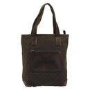GUCCI GG Canvas Tote Bag Brown Silver 28892 Auth 177516-13