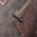 GUCCI GG Canvas Tote Bag Brown Silver 28892 Auth 177516-22