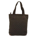 GUCCI GG Canvas Tote Bag Brown Silver 28892 Auth 177516-2