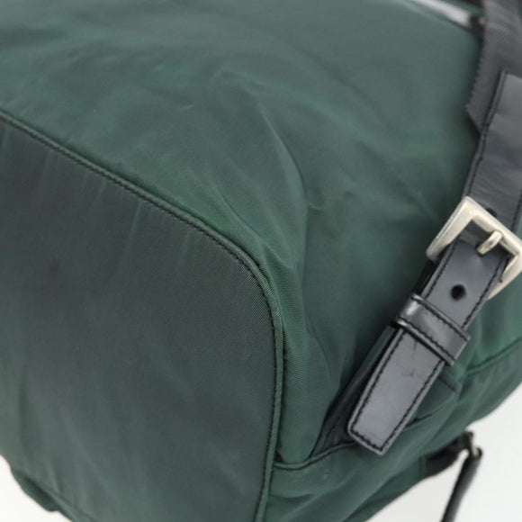 PRADA Backpack Nylon Green Silver Auth 177517