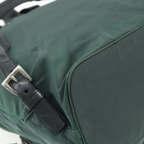 PRADA Backpack Nylon Green Silver Auth 177517