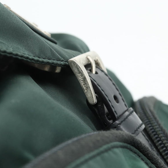 PRADA Backpack Nylon Green Silver Auth 177517