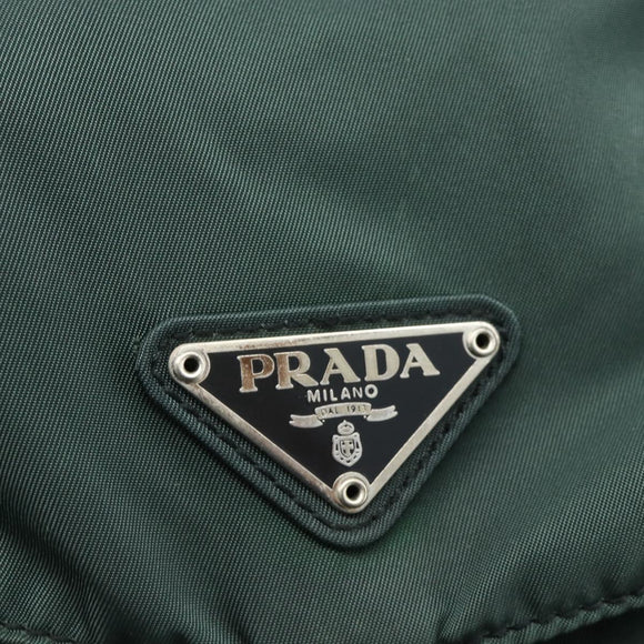 PRADA Backpack Nylon Green Silver Auth 177517
