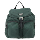 PRADA Backpack Nylon Green Silver Auth 177517-13