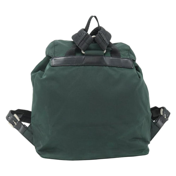PRADA Backpack Nylon Green Silver Auth 177517