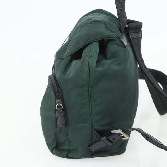 PRADA Backpack Nylon Green Silver Auth 177517