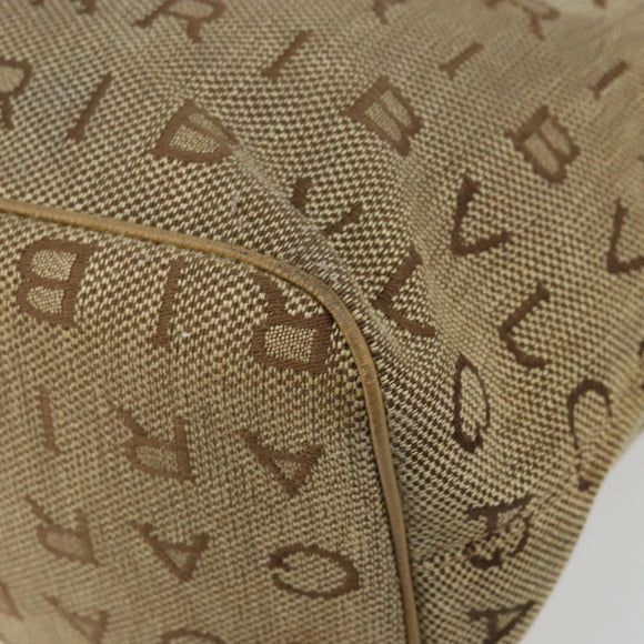 BVLGARI Logo Mania Tote Bag Canvas Beige Gold Auth 177518