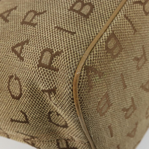 BVLGARI Logo Mania Tote Bag Canvas Beige Gold Auth 177518