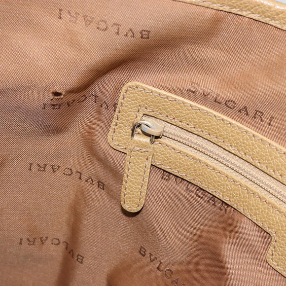 BVLGARI Logo Mania Tote Bag Canvas Beige Gold Auth 177518