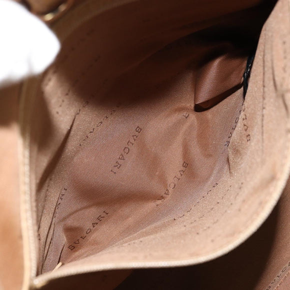 BVLGARI Logo Mania Tote Bag Canvas Beige Gold Auth 177518