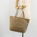 BVLGARI Logo Mania Tote Bag Canvas Beige Gold Auth 177518-23