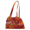 Christian Dior Hand Bag Vinyl Orange Auth 177521-1