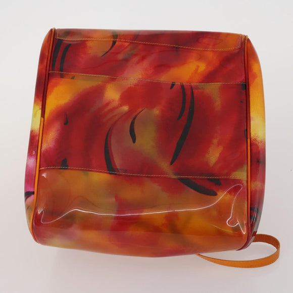 Christian Dior Hand Bag Vinyl Orange Auth 177521