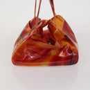 Christian Dior Hand Bag Vinyl Orange Auth 177521-3