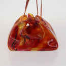 Christian Dior Hand Bag Vinyl Orange Auth 177521-4