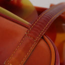 Christian Dior Hand Bag Vinyl Orange Auth 177521-8