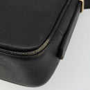 SAINT LAURENT Shoulder Bag Leather Black Gold Auth 177530-10