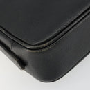 SAINT LAURENT Shoulder Bag Leather Black Gold Auth 177530-11