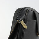 SAINT LAURENT Shoulder Bag Leather Black Gold Auth 177530-16