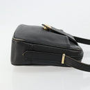 SAINT LAURENT Shoulder Bag Leather Black Gold Auth 177530-4