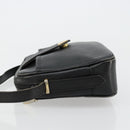 SAINT LAURENT Shoulder Bag Leather Black Gold Auth 177530-5