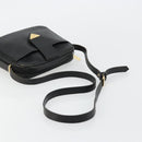 SAINT LAURENT Shoulder Bag Leather Black Gold Auth 177530-7