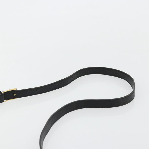 SAINT LAURENT Shoulder Bag Leather Black Gold Auth 177530