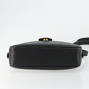 SAINT LAURENT Shoulder Bag Leather Black Gold Auth 177530-9