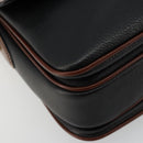 BALLY Shoulder Bag Leather Black Gold Auth 177531A-14