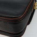 BALLY Shoulder Bag Leather Black Gold Auth 177531A-15