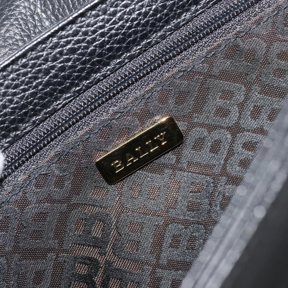 BALLY Shoulder Bag Leather Black Gold Auth 177531A