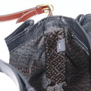 BALLY Shoulder Bag Leather Black Gold Auth 177531A-20