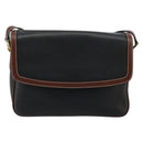 BALLY Shoulder Bag Leather Black Gold Auth 177531A-13