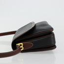 BALLY Shoulder Bag Leather Black Gold Auth 177531A-4